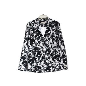 Laura Ashley Blazer Jacket Black and White Button Front  Size 2X